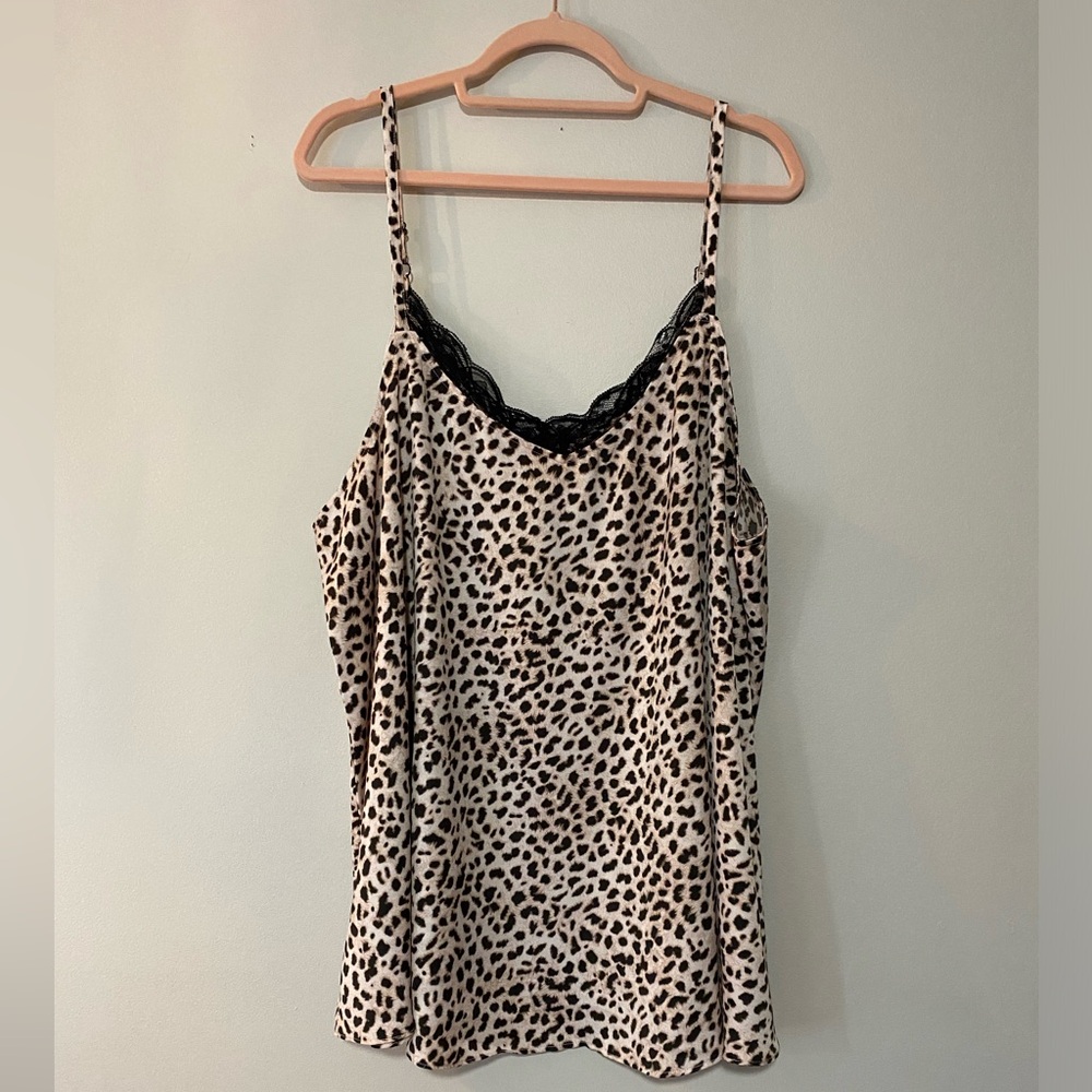 Torrid Leopard Print Cami Top with Black Lace Trim